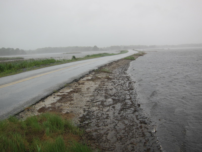 The Primehook Beach road was already looking like no man's land at noon on Saturday - and that was about low tide. BY DENNIS FORNEY