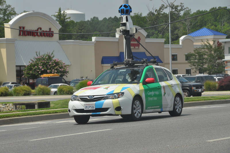 A Google Street View camera car works on Route 1 outside of Lewes. BY RON MACARTHUR