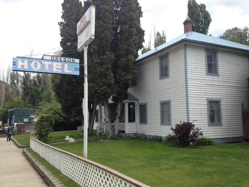 The Oregon Hotel is where we're taking a rest day. It's on the main drag in Mitchell and is a real nice place, with neat and clean rooms for $50 or $60 depending on whether you want your own bathroom.