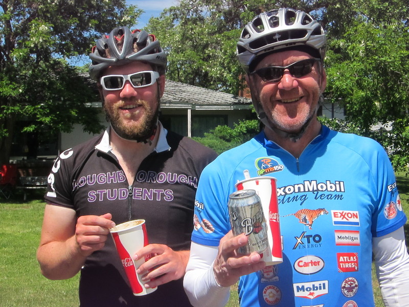 Here are Trevor and Sam - the Brits - trying their first root beer floats. BY DENNIS FORNEY