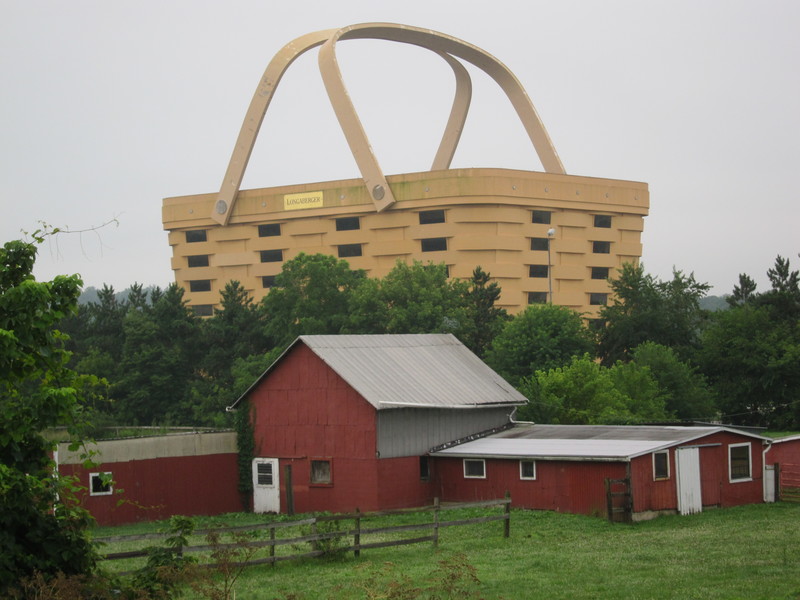 We passed this Longaberger Basket office building east of Newark, Ohio as we pedaled along the Evans Foundation Recreation Trail - another one of Ohio's tremendous system of biking and walking trails. BY DENNIS FORNEY