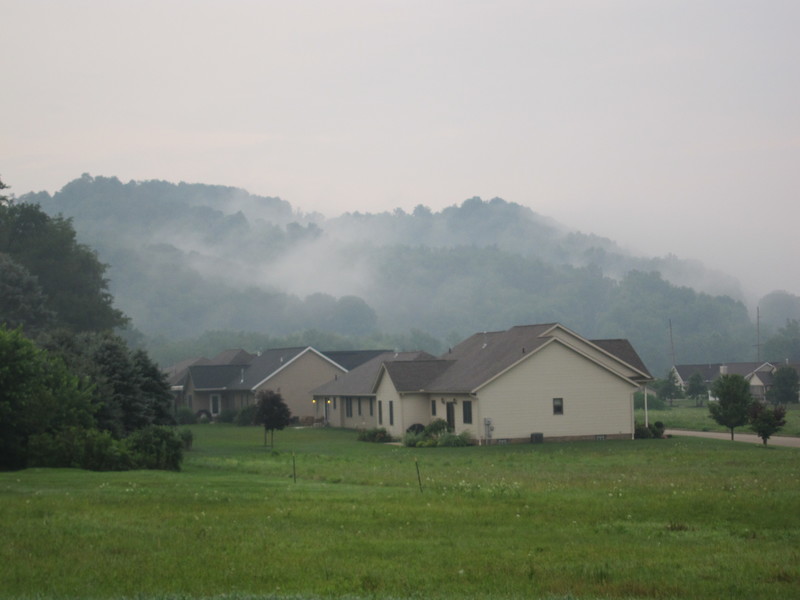 Clouds were dropping into the Ohio hollows this morning when we left Uhrichsville. BY DENNIS FORNEY