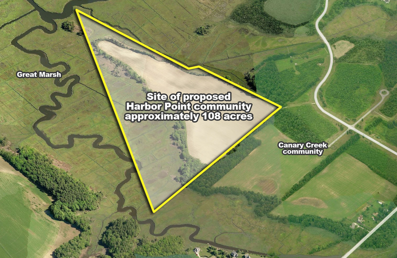 The proposed site of the Harbor Point major subdivision in Lewes. ARTWORK BY CHRISTOPHER D. FOSTER