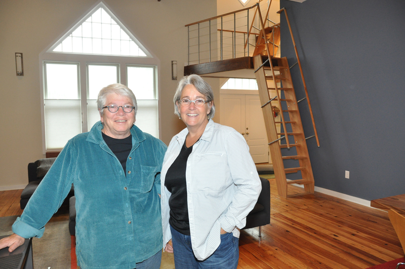 Maggie McIntosh, left, and Diane Stollenwerk took on a challenging remodel in the former St. Paul Church. But all the work was worthwhile, as the couple now has their home away from home in historic Lewes. BY NICK ROTH