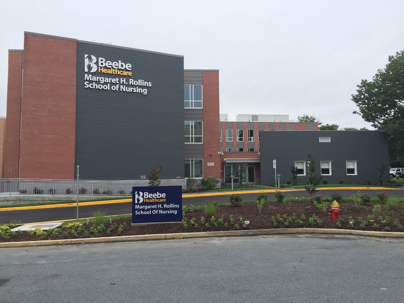 Beebe Healthcare's expanded Margaret H. Rollins School of Nursing is located on Market Street behind Beebe's main inpatient complex in Lewes. BY DENNIS FORNEY