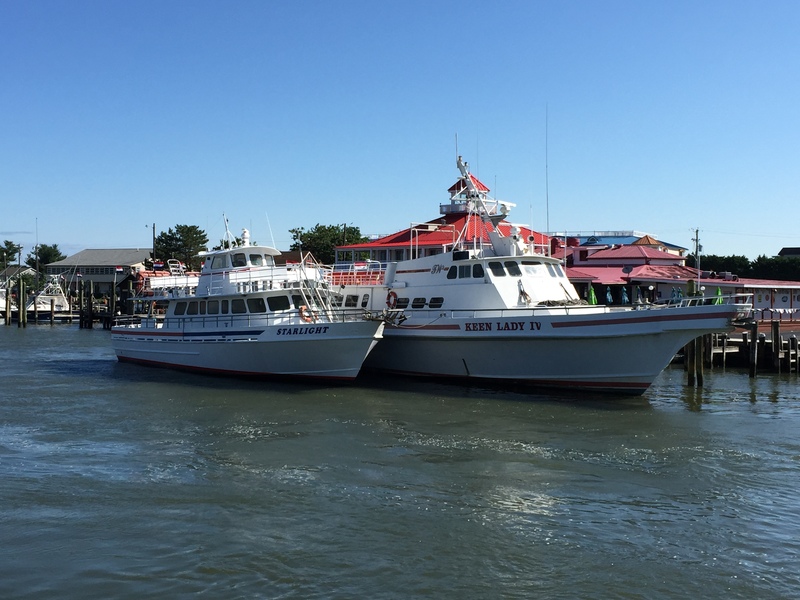 New to the Fisherman's Wharf fleet in Lewes, the head boat Starlight lies along the hip of Keen Lady IV. BY DENNIS FORNEY