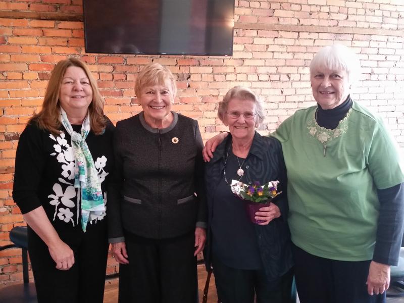 Pictured are (l-r) Carolyn Forbes, president-elect, GFWC DSFWC; Maryann Donnan, president, GFWC Milton Century Club; Marie Johnson, treasurer, GFWC Milton Century Club; and Kathryn Greig, keynote speaker, GFWC Milton Century Club.