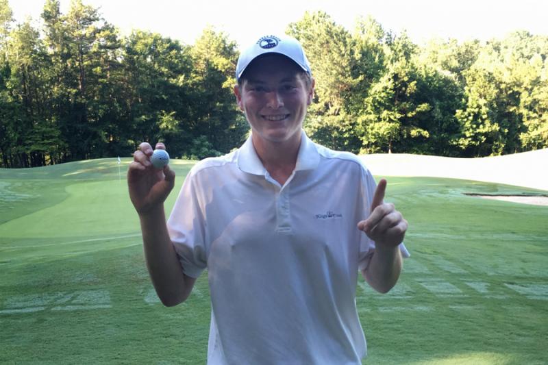 Cape golfer Matt Zehner knocked in a hole-in-one while visiting Clemson University. His ace came on the 155-yard par 3 fourth hole at Clemson’s Walker Course. PHOTO COURTESY OF MATT ZEHNER