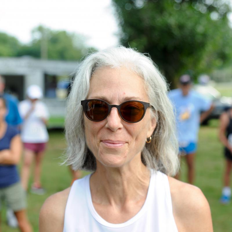 Fast walker Jan Hill at the Dam Mill walked a 5K in 33:16, which is pretty fast. DAVE FREDERICK PHOTO