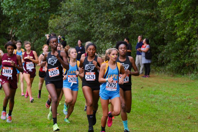 A recollection of misdirection, but the girls’ cross country race played out as expected. DAVE FREDERICK PHOTO