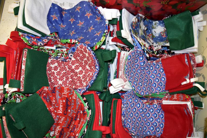 Parishioners created 170 stockings and filled them to be sent to active military members. SUBMITTED PHOTO