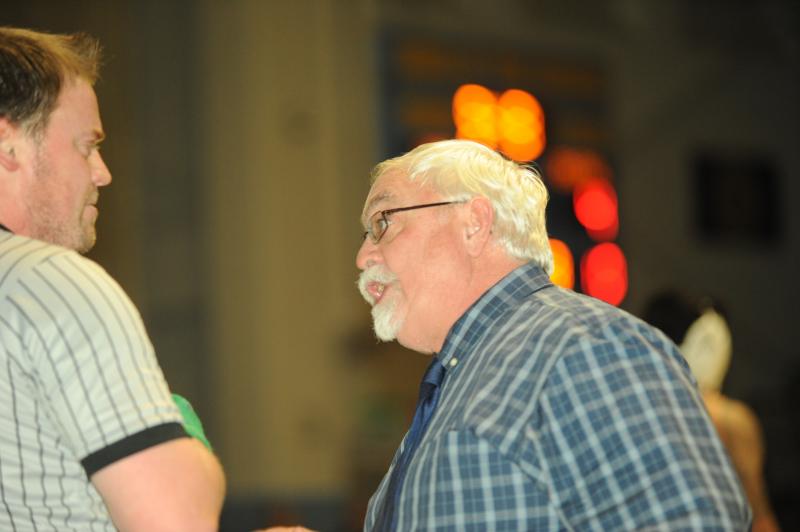 Sussex Central wrestling coach Phil Shultie has been at the helm for 40 years. “You can’t be serious!” DAVE FREDERICK PHOTO
