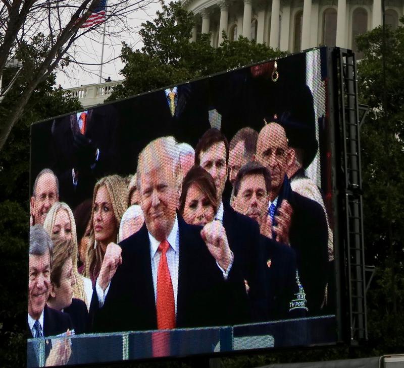 Donald Trump, just after taking the oath of office. DENNIS FORNEY PHOTO