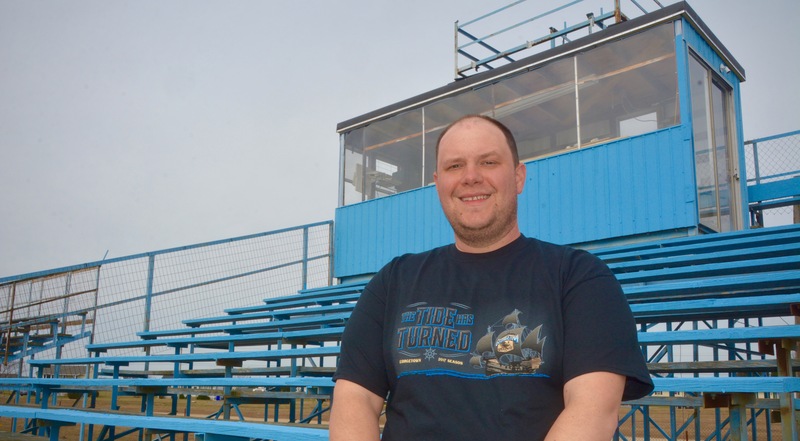 Georgetown Speedway race promoter Brett Deyo takes a break from his round-the-clock work to get the historic track ready for its Saturday, March 11 opener. RON MACARTHUR PHOTO