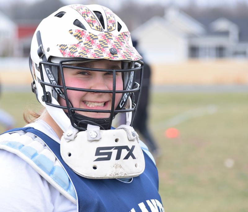 Milton resident Laci Dixon, 13, is the first girl to play on Mariner Middle School’s lacrosse team. MADDY LAURIA PHOTOS