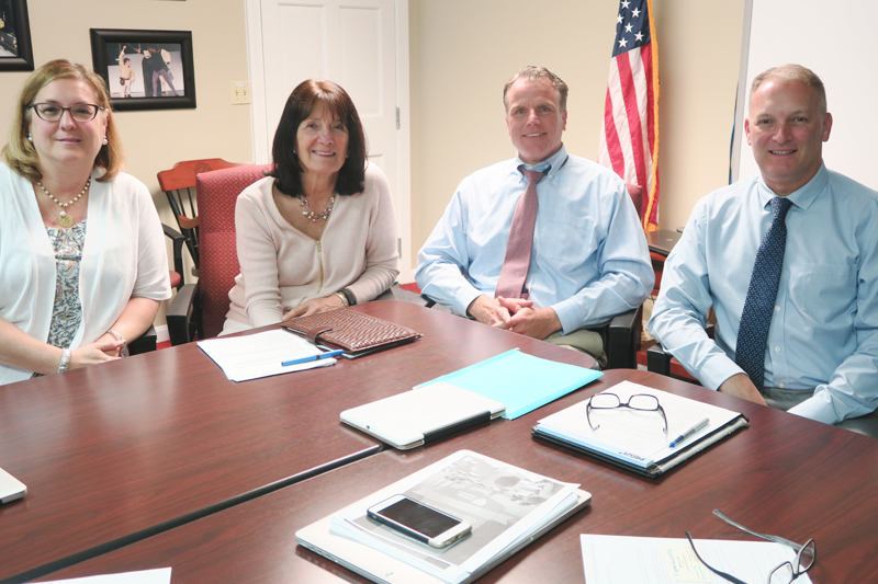 Cape administrators interviewed for this article include (l-r) Donna Kolakowski, supervisor of elementary education; Cathy Petitgout, assistant superintendent; Bob Fulton, superintendent; and Michael Young, supervisor of secondary education. DENNIS FORNEY PHOTO