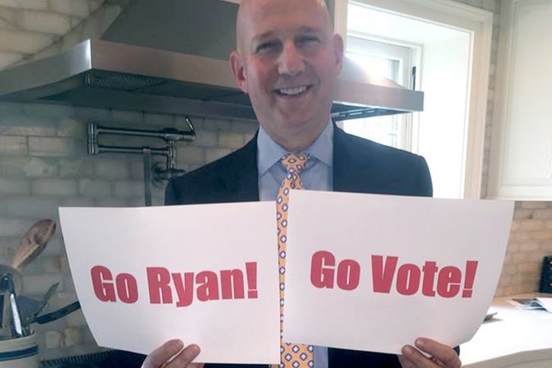 When Chef Ryan incorporated Delaware scrapple into the national English muffin cookoff, then-Gov. Jack Markell helped him get out the votes. SUBMITTED PHOTO