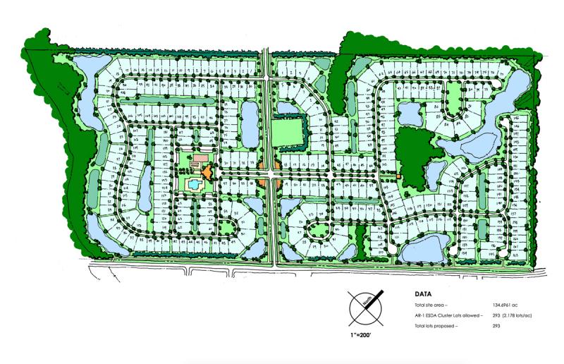 This site plan was submitted with the application for a 293-unit subdivision on the Groome United Methodist Church property on New Road outside Lewes. SOURCE: PLUS