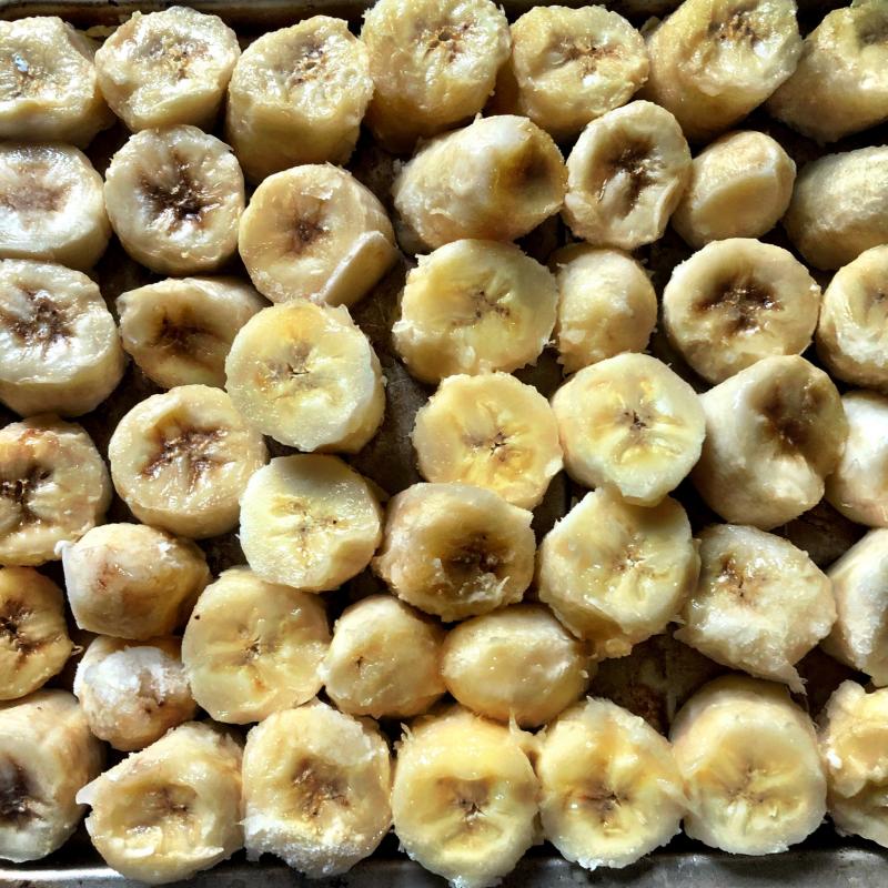 Frozen banana chunks