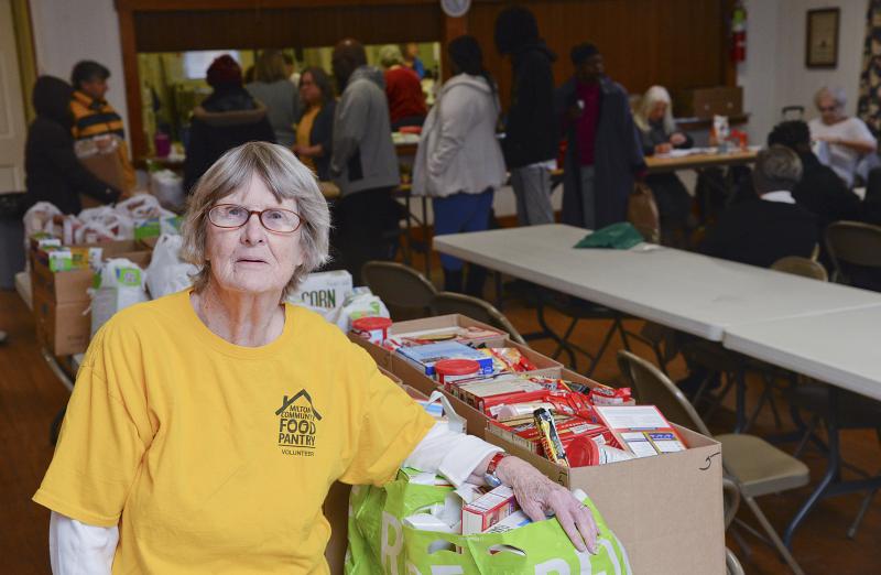 Barbara Wright depends on volunteers to help keep the pantry moving like a well-oiled machine.