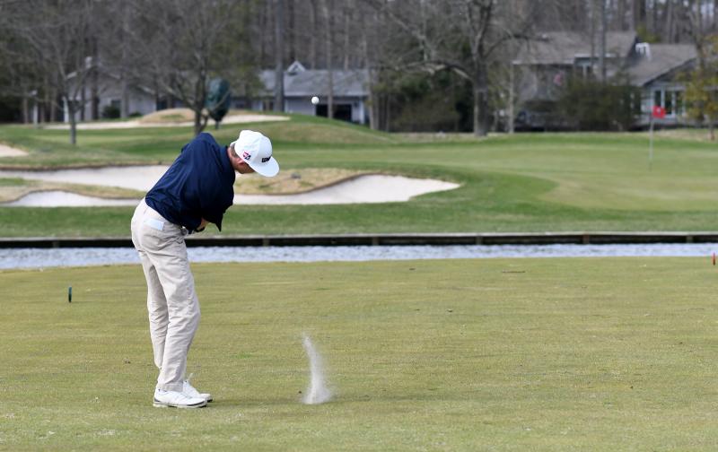 Cape’s Reed Jones gets a par on the fifth hole.