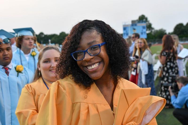 Asia Dixon smiles during the recessional.