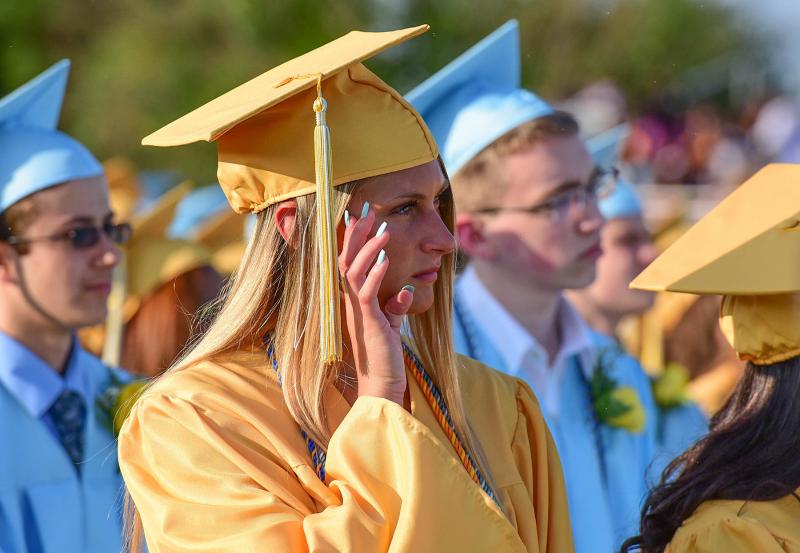Shauna Brittingham gets emotional during the speeches.