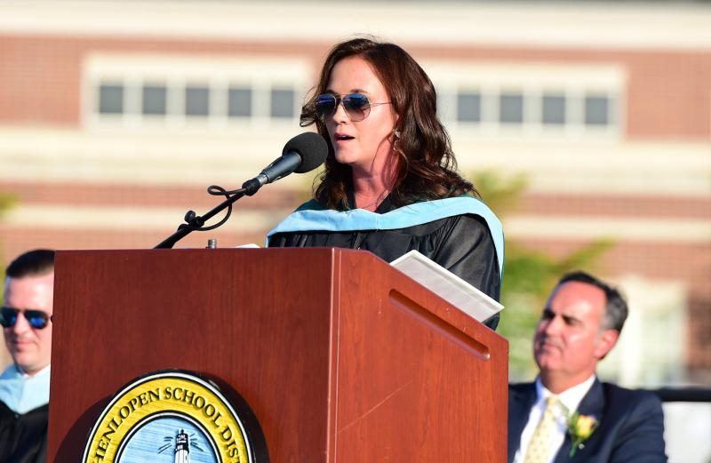 Cape Principal Nikki Miller addresses the Class of 2019.