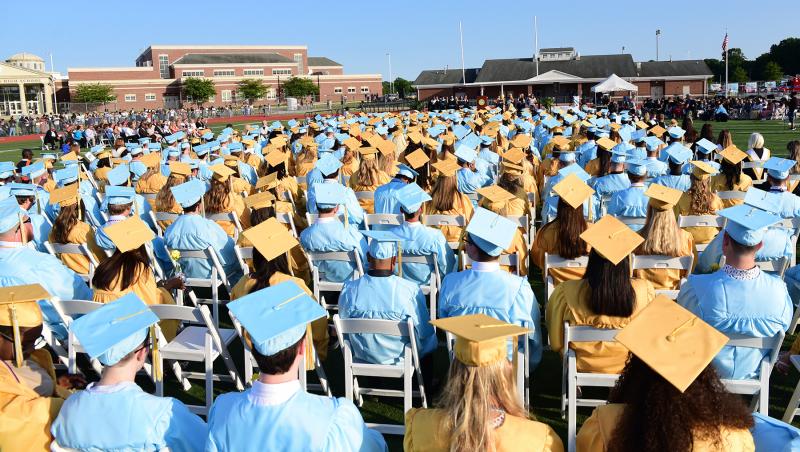The Class of 2019 listens to the speech by Superintendent Bob Fulton.