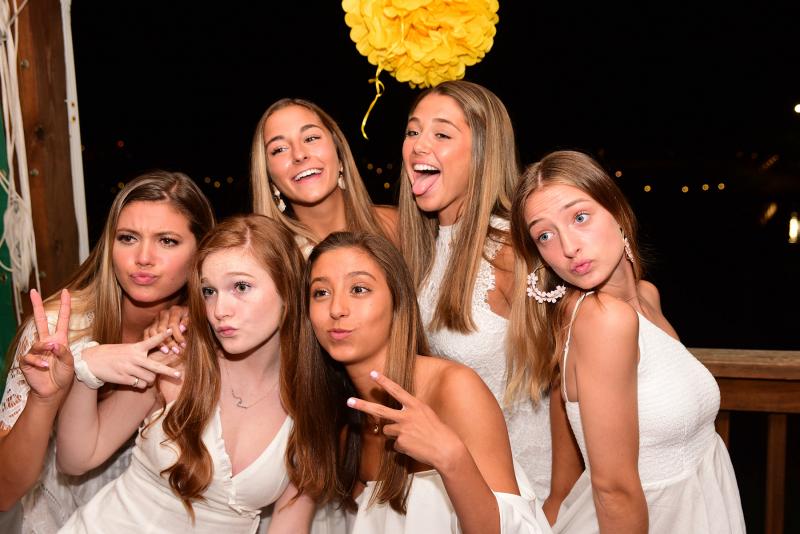 Goofing at the after-party photo booth are (l-r) Brooke Hollingsworth, Maci Silicato, Alex Chiartas, Alyssa Needham, Taylor Smith and Leah Marsh.