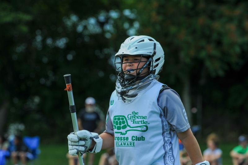 Nine-year-old Caroline Novkovic stands in goal for the 2025 ESLC team.