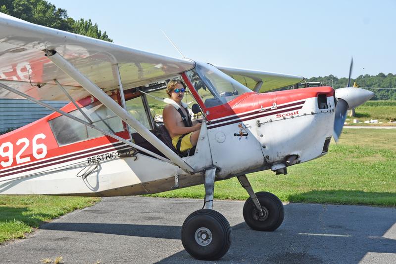 Marshall Jones gets ready to roll out to the airstrip.