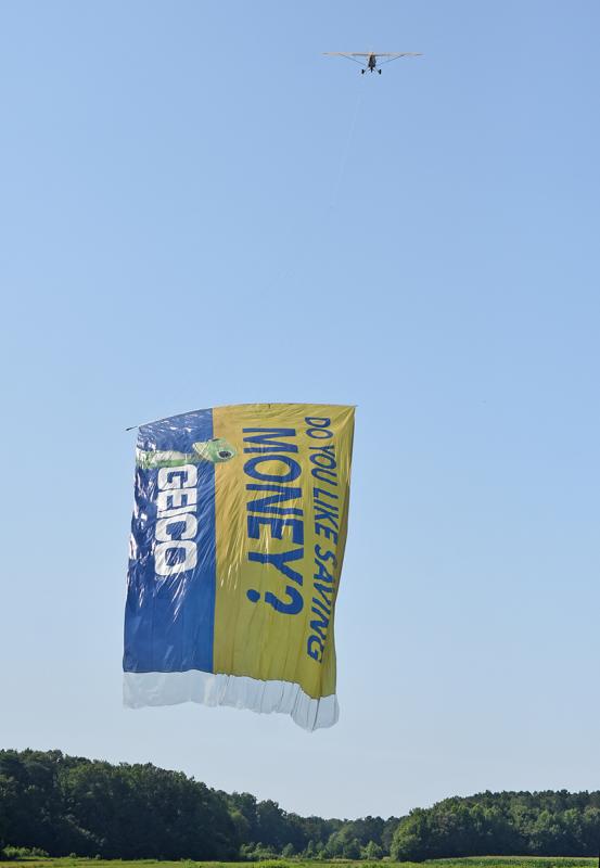 The Geico banner heads out for a four-hour tour.
