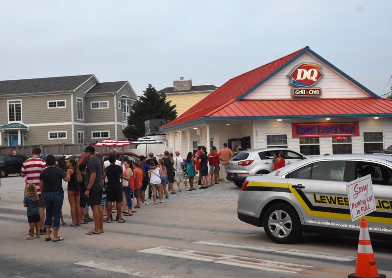 The line was across Savannah Road to get ice cream at Dairy Queen.