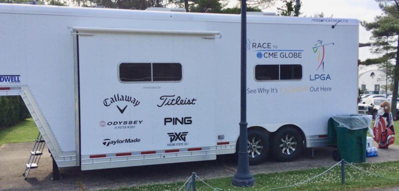 This is the golf club equipment trailer used by Paul Boehmer, the LPGA’s official club technician. He calls himself “the club guy.” FRITZ SCHRANCK PHOTO