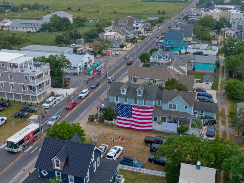 The Lewes Flag from the air. ROB WATERS PHOTO