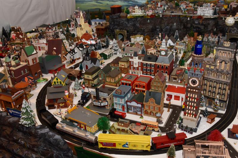 It would be hard to find another spot to place anything else on this expansive train display.