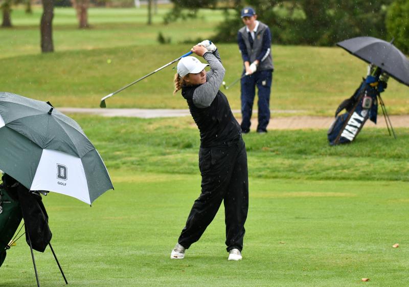 Dartmouth’s Maddie Nelson hits from the fairway.