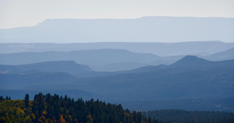 The Henry Mountains provide a backdrop to the drive along Route 12.