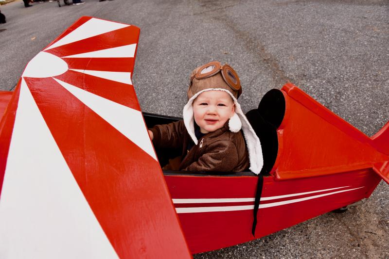 Luca Lord-Buchanan of Falls Church, Va., is dressed as a young pilot. RON MACARTHUR PHOTO