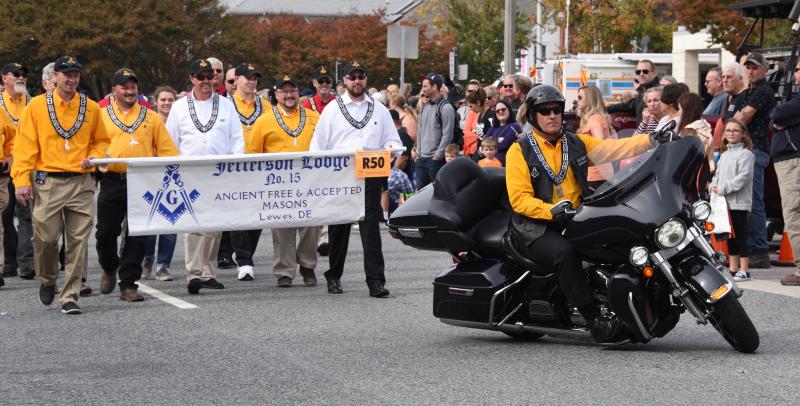 Members of Jefferson Lodge and Delaware Masons take part in the parade. RON MACARTHUR PHOTO