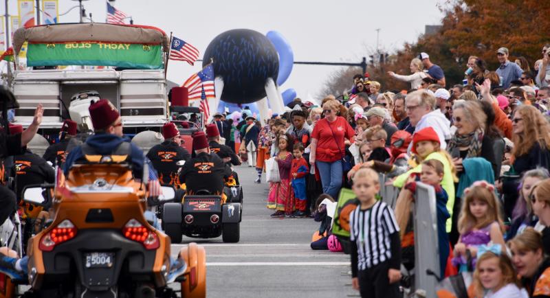 A huge crowd lines Rehoboth Avenue to watch the 30th annual Sea Witch Costume Parade. RON MACARTHUR PHOTO