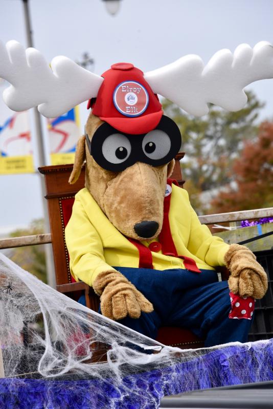 Elroy Elk has the best view of the parade sitting on the Cape Henlopen Elks Lodge 2540 float. RON MACARTHUR PHOTO