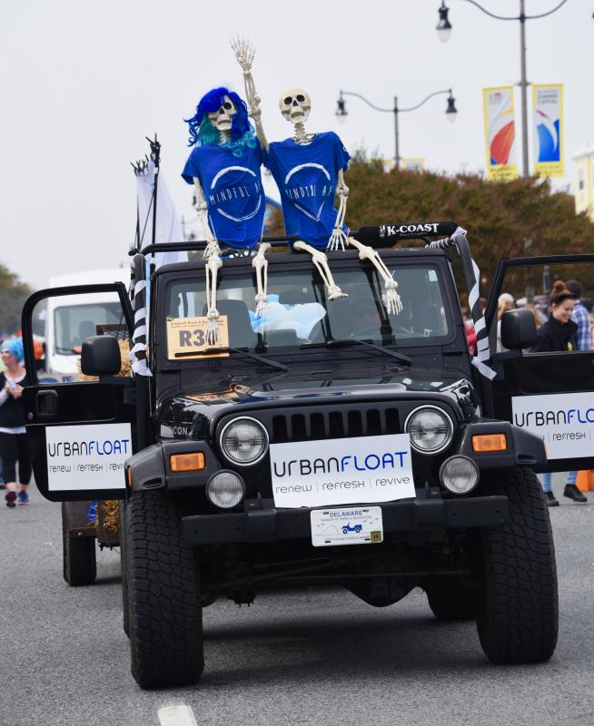Two skeletons are ready to take an Urban Float. RON MACARTHUR PHOTO