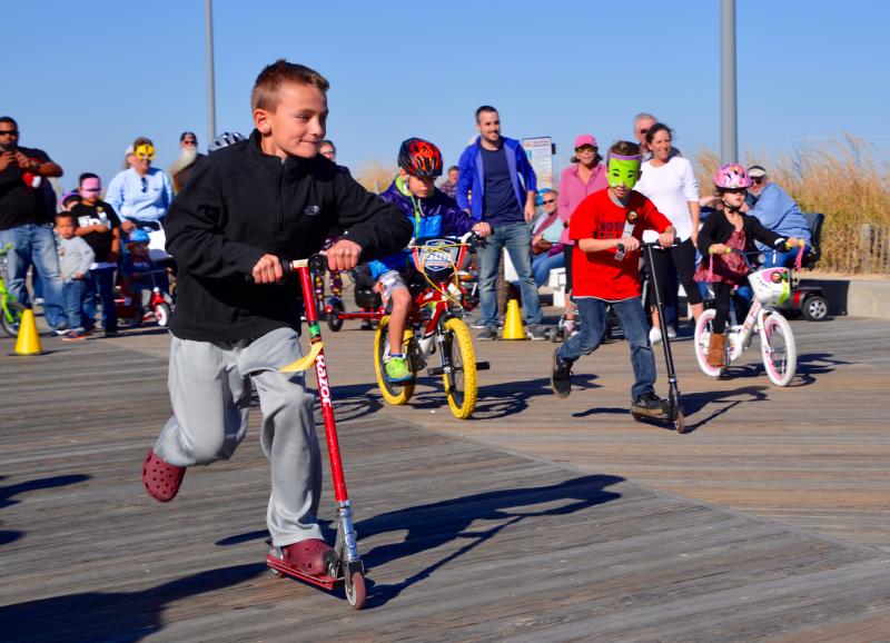 Scooter and bike riders will be off to a quick start on The Boardwalk at 2:30 p.m. Friday, Oct. 25, during the Sea Witch tyke bike roll. RON MACARTHUR PHOTO