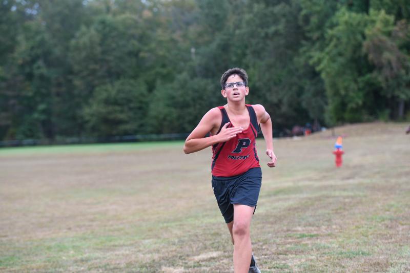 Matt Morey of Polytech is a freshman who’s running cross country for the first time. Last Wednesday improved his best time by two minutes