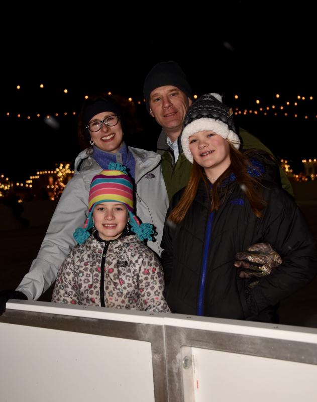 The Palmer family from Georgetown takes a break from ice skating.