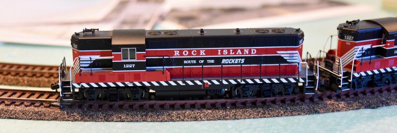 The newest Rock Island Line engines are computerized, complete with train sounds.