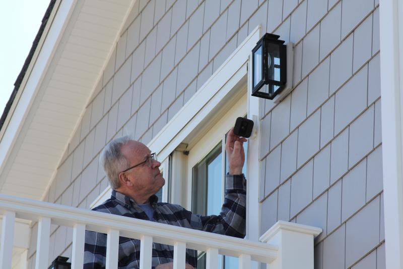 A Blink camera outside David Main’s second-story bedroom alerted him of flames reaching his home. MELISSA STEELE PHOTO