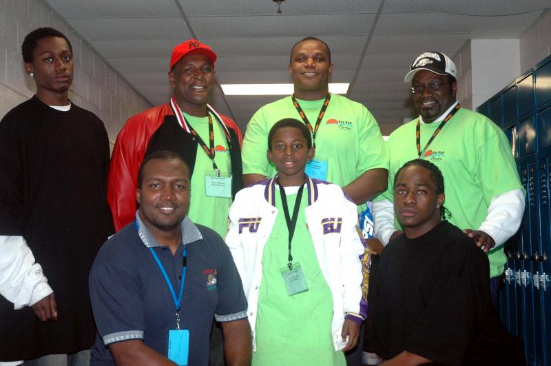 Hazzards back working Bay Ball Classic. In back are (l-r) Marcus, Tony, Noland and Petey. In front are Davey, Lil Tony and Reggie. DAVE FREDERICK PHOTOS